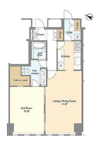 1LDKの間取りの画像