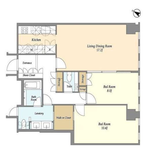 2LDKの間取りの画像